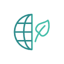 icon world with leaf